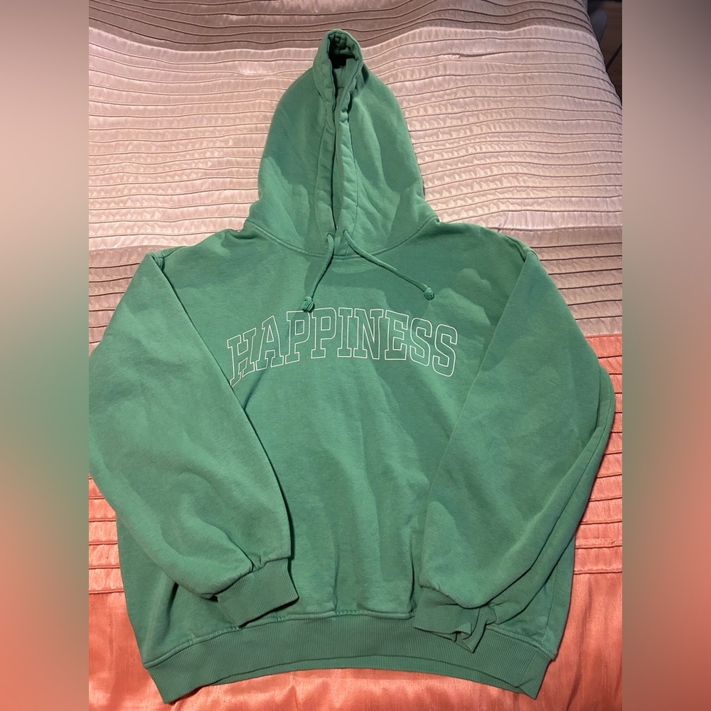 TWO H&M Hoodies.  Size Adult Small.  Color Green/Cream.  Barely Worn.